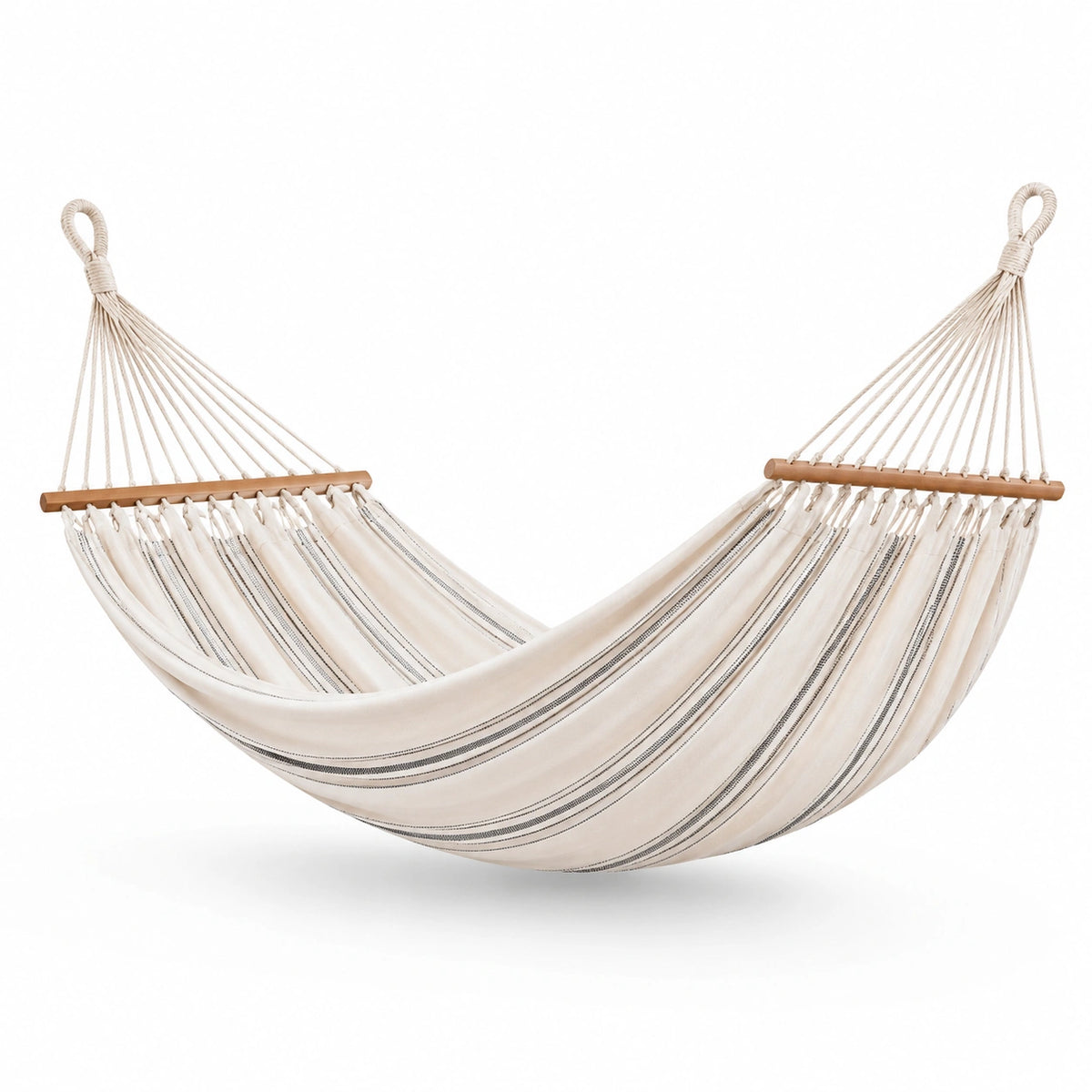 Amaca in cotone e poliestere a righe bianco e grigio 200x150 cm