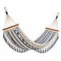 Amaca in Cotone con Frange Blu e Crema