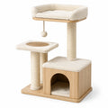 Tiragraffi in Legno e Sisal con Cuccia Beige