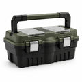 Cassetta attrezzi in plastica verde e nero con manico ergonomico 45x24x22 cm