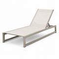 Lettino prendisole in alluminio e tessuto beige