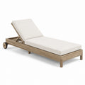 Lettino in teak con cuscino regolabile beige