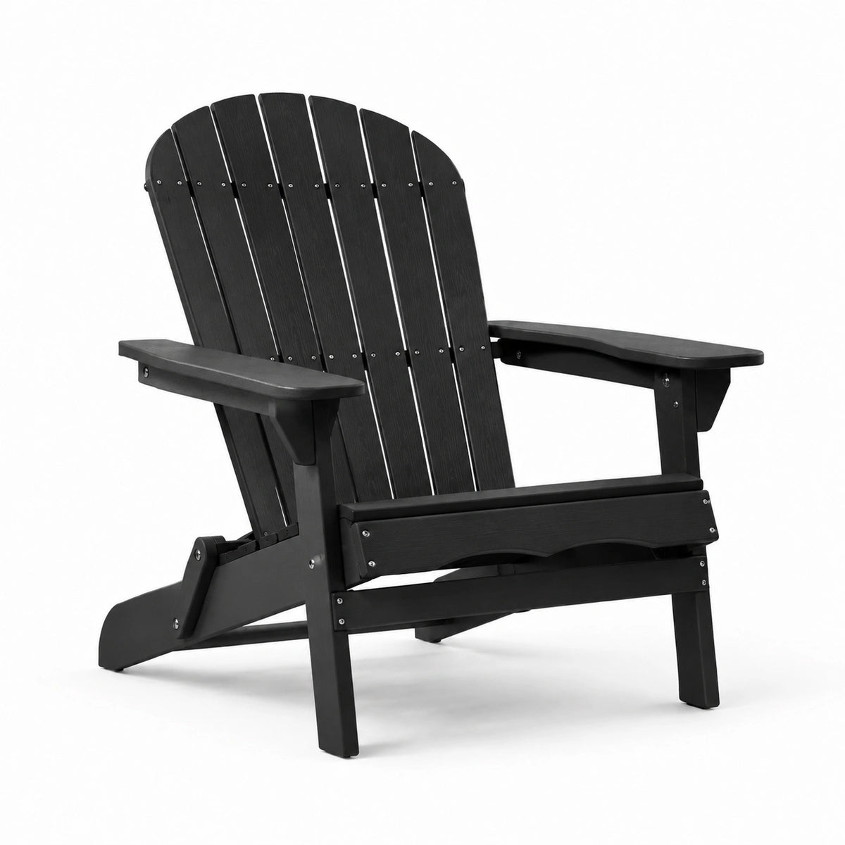 Sedia Adirondack in Plastica Nera per Esterni 90x75x90 cm