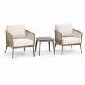 Set da giardino in metallo e corda con cuscini beige
